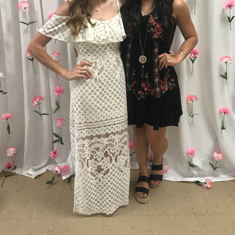 Little White Lace Maxi Dress